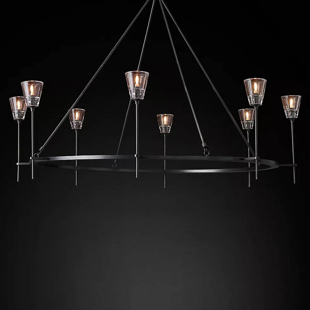 Torche Sculpted Glow Round Chandelier 58"