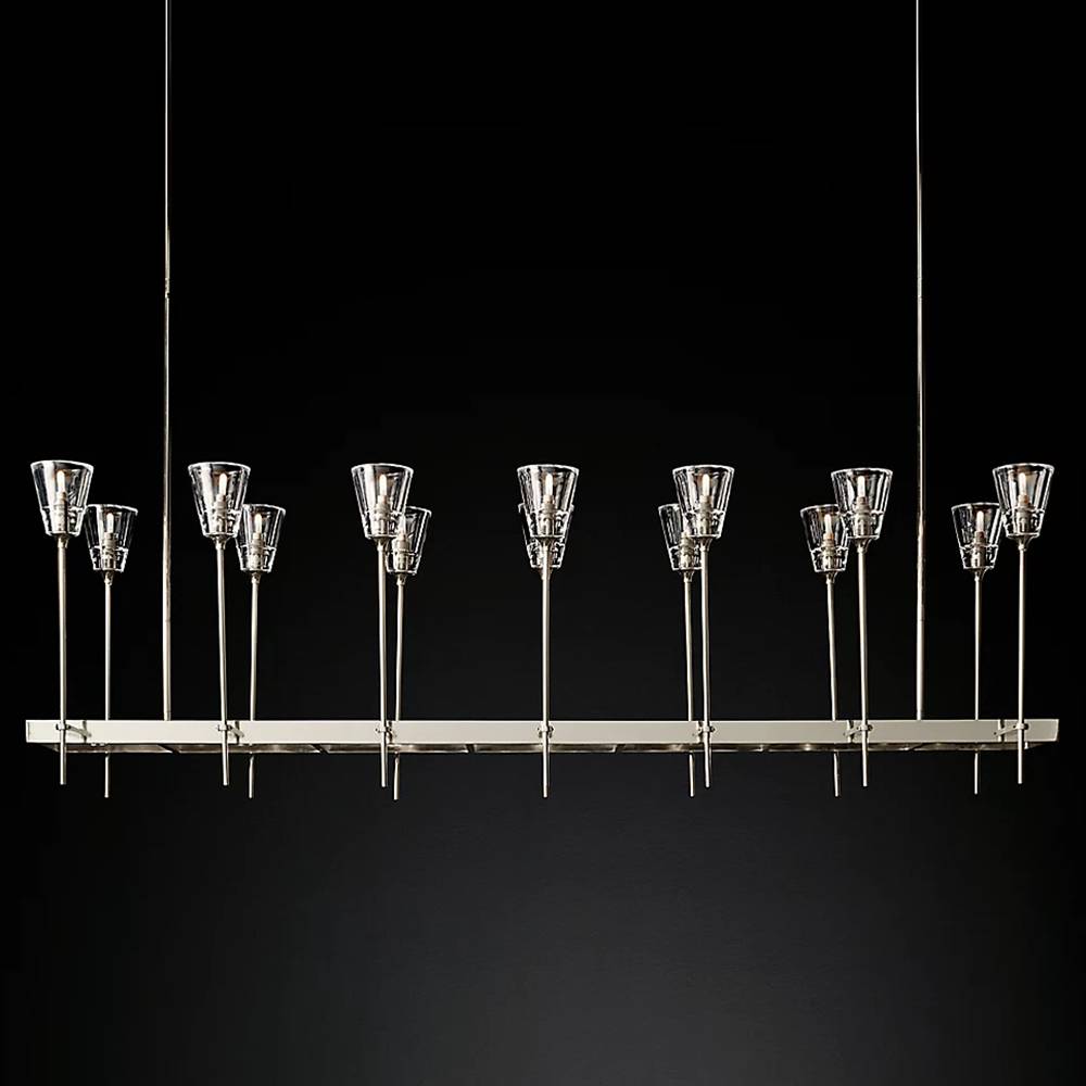 Torche Sculpted Glow Rectangular Chandelier 67"