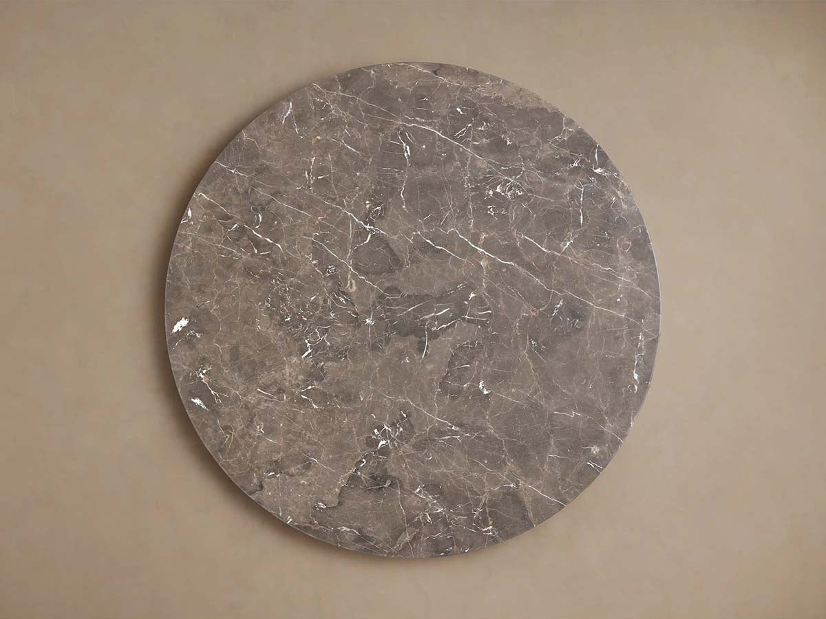 Saint Germain Carrara Marble Top Round Dining Table With Wood Rennes Base