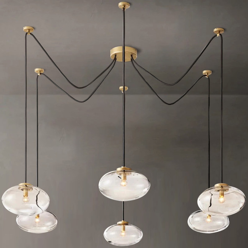 Cabrette Float Glass Suspended Chandelier 84"