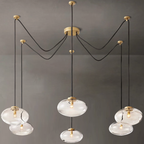 Cabrette Float Glass Suspended Chandelier 84"
