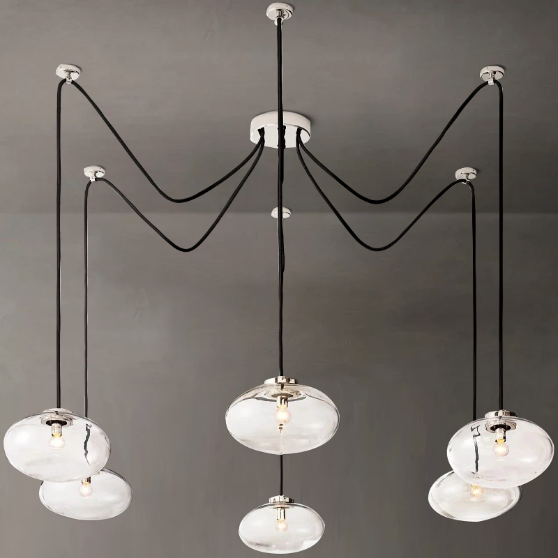 Cabrette Float Glass Suspended Chandelier 84"