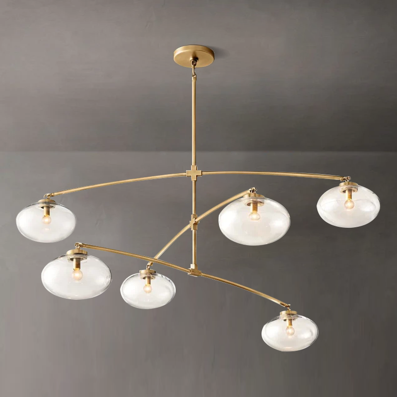 Cabrette Float Glass Mobile Round Chandelier 48"