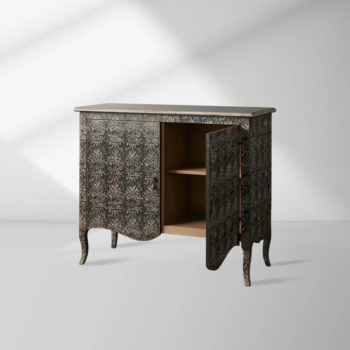 Lucia Hand-Painted Vintage Storage Cabinet