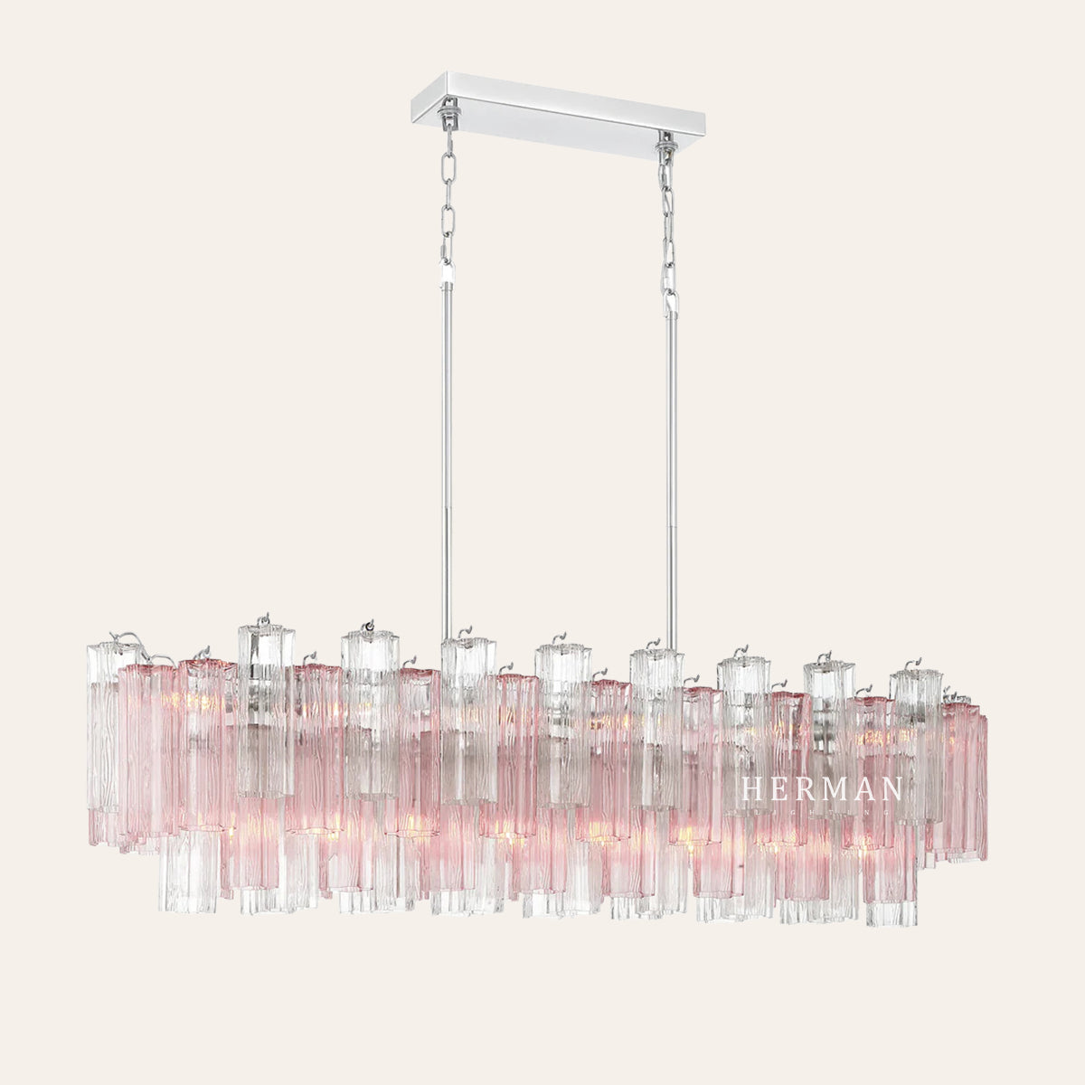 Addis Murano Glass Linear Chandelier 51"