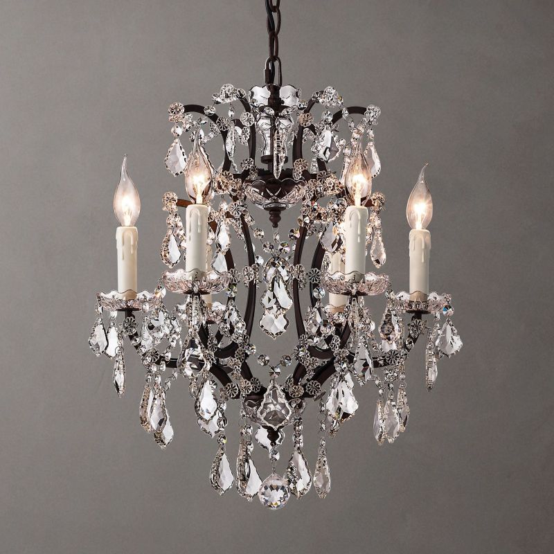 Rococo Vintage Crystal Round Chandelier 18"
