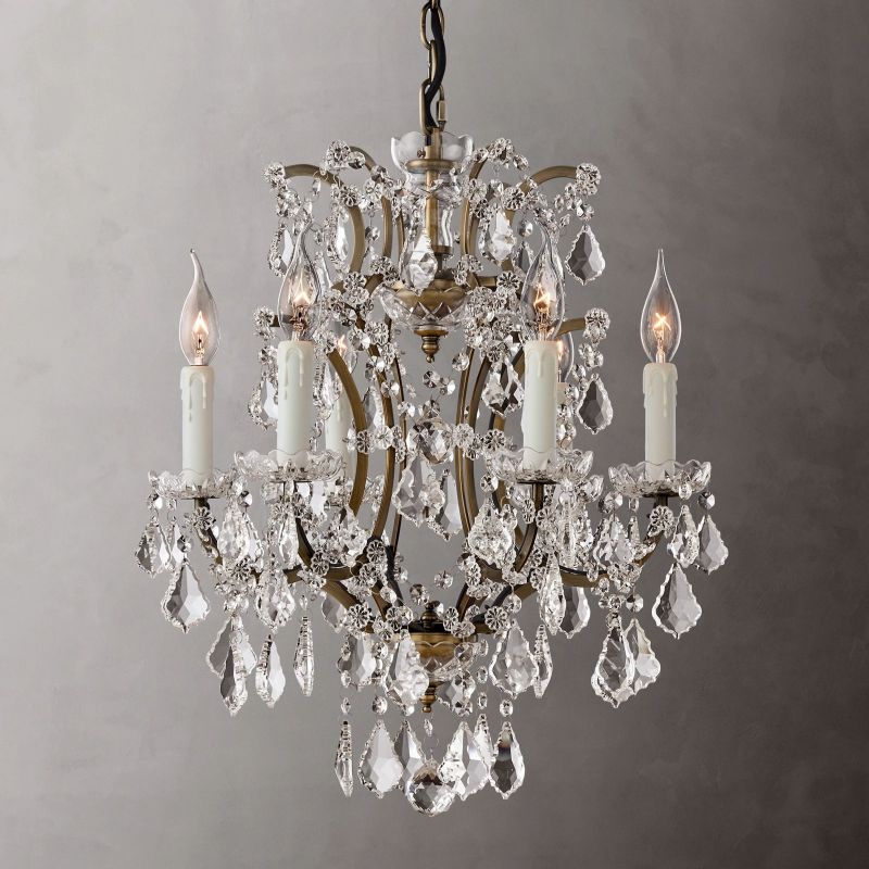 Rococo Vintage Crystal Round Chandelier 18"