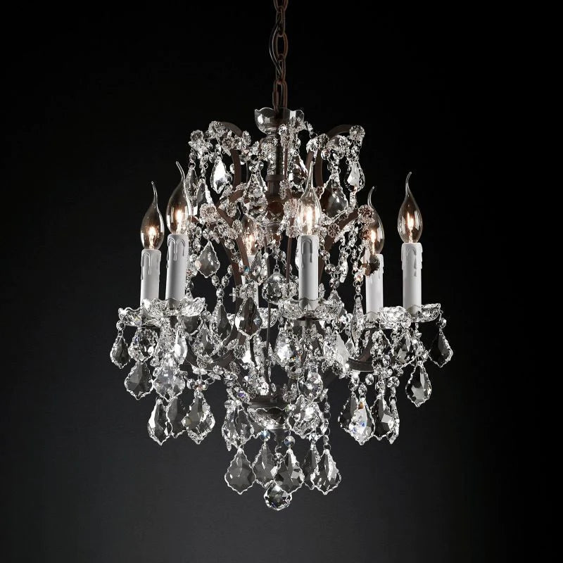 Rococo Vintage Crystal Round Chandelier 18"