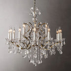 Rococo Vintage Crystal Round Chandelier 33"