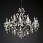 Rococo Vintage Crystal Round Chandelier 33"