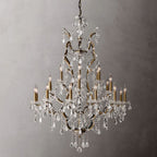Rococo Vintage Crystal Round Chandelier 40"