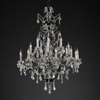 Rococo Vintage Crystal Round Chandelier 40"