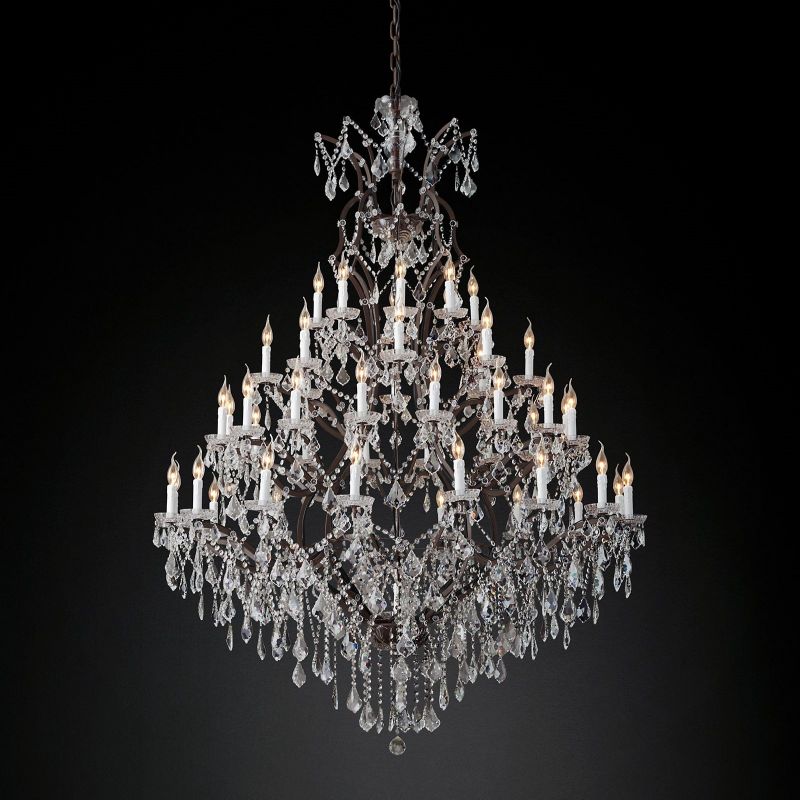 Rococo Vintage Crystal Round Chandelier 72"