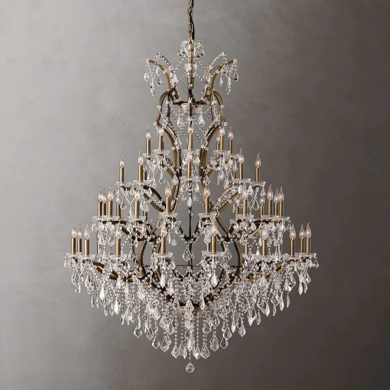 Rococo Vintage Crystal Round Chandelier 72"