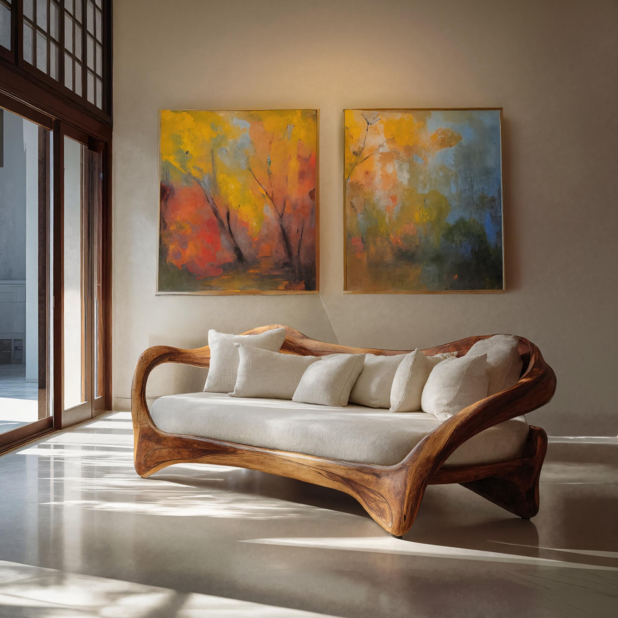 Organic Curved Sofa For Living Room Decor