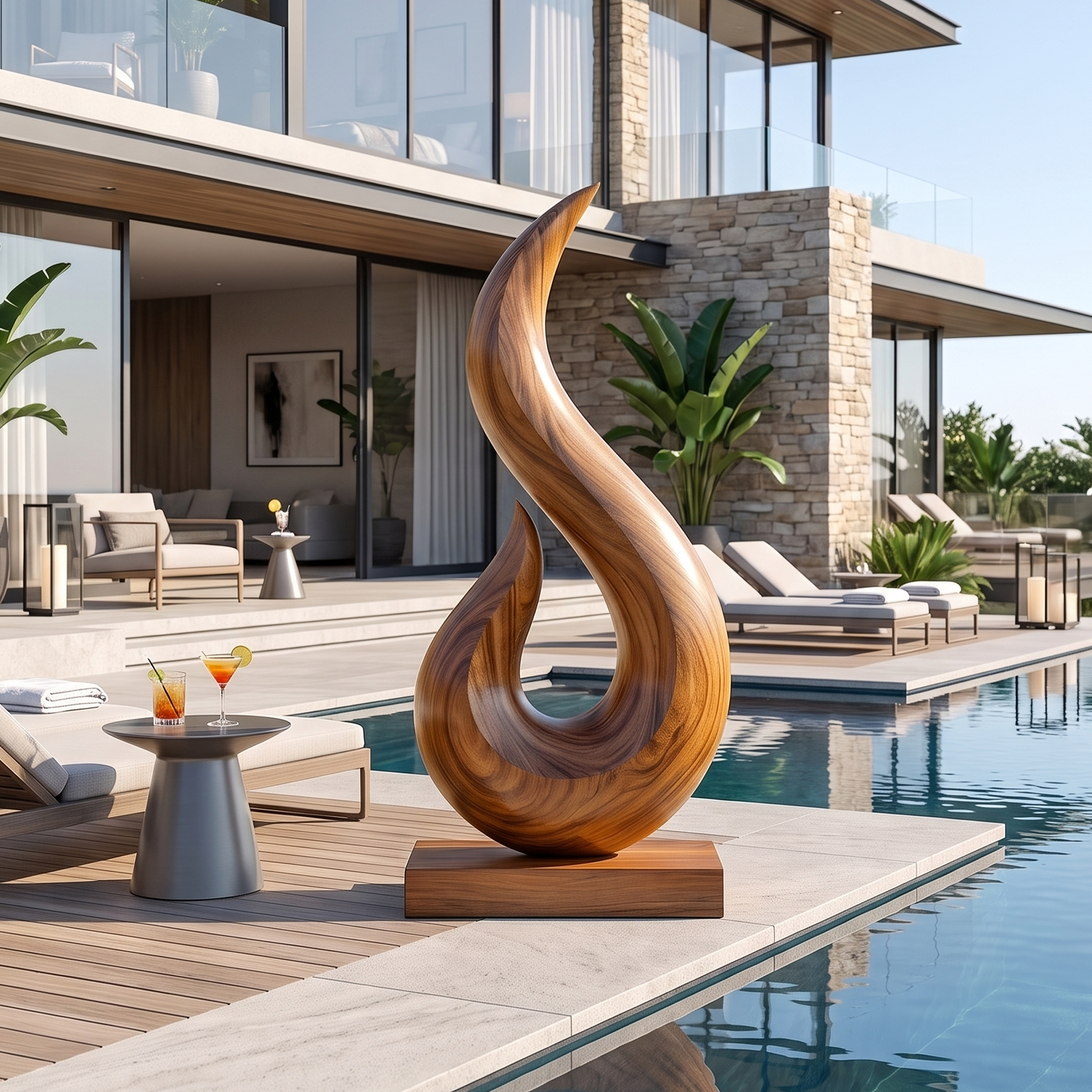 Handcrafted Abstract Sculpture For Outdoor Wall Design