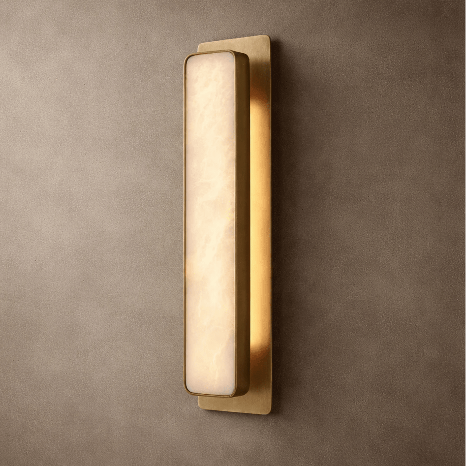 Capri marble wall sconce in a hallway