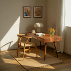 Mid Century Modern Writing Desk With Drawers For Home Office