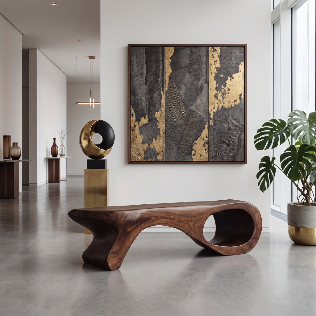 Artistic Sculptural Organic Bench For Entryway Decor