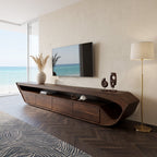 Modern Sculptural TV Console With Drawer For Living Room