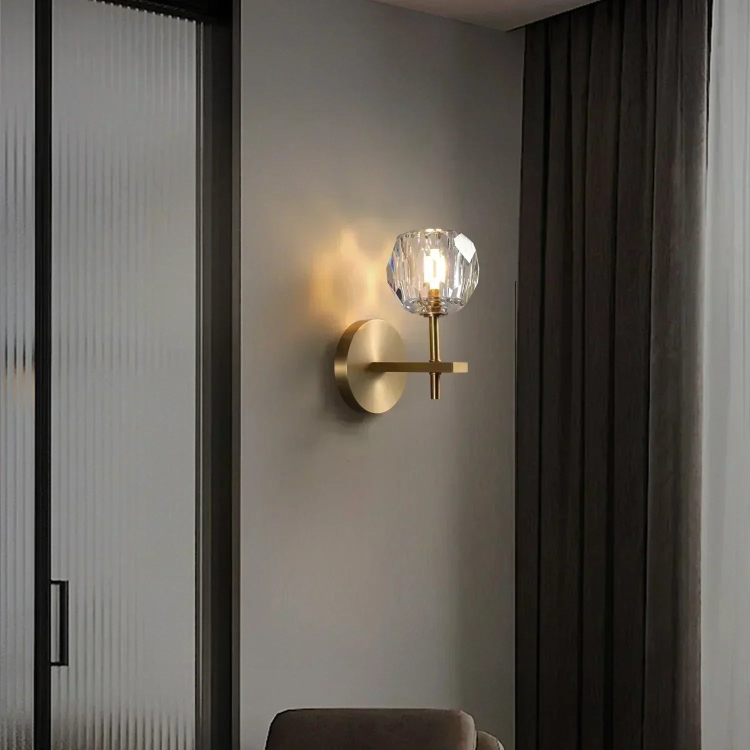 Boule De Radiant Crystal Short Wall Sconce