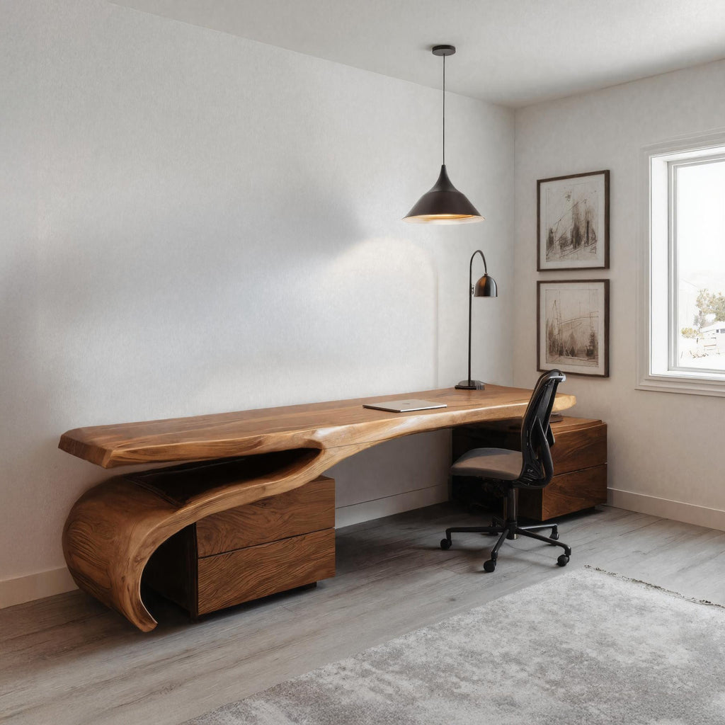 Modern Sculptural Desk With Flowing Design For Home Office