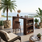 Tropical Live Edge Bar Table For Balcony Or Outdoor Patio
