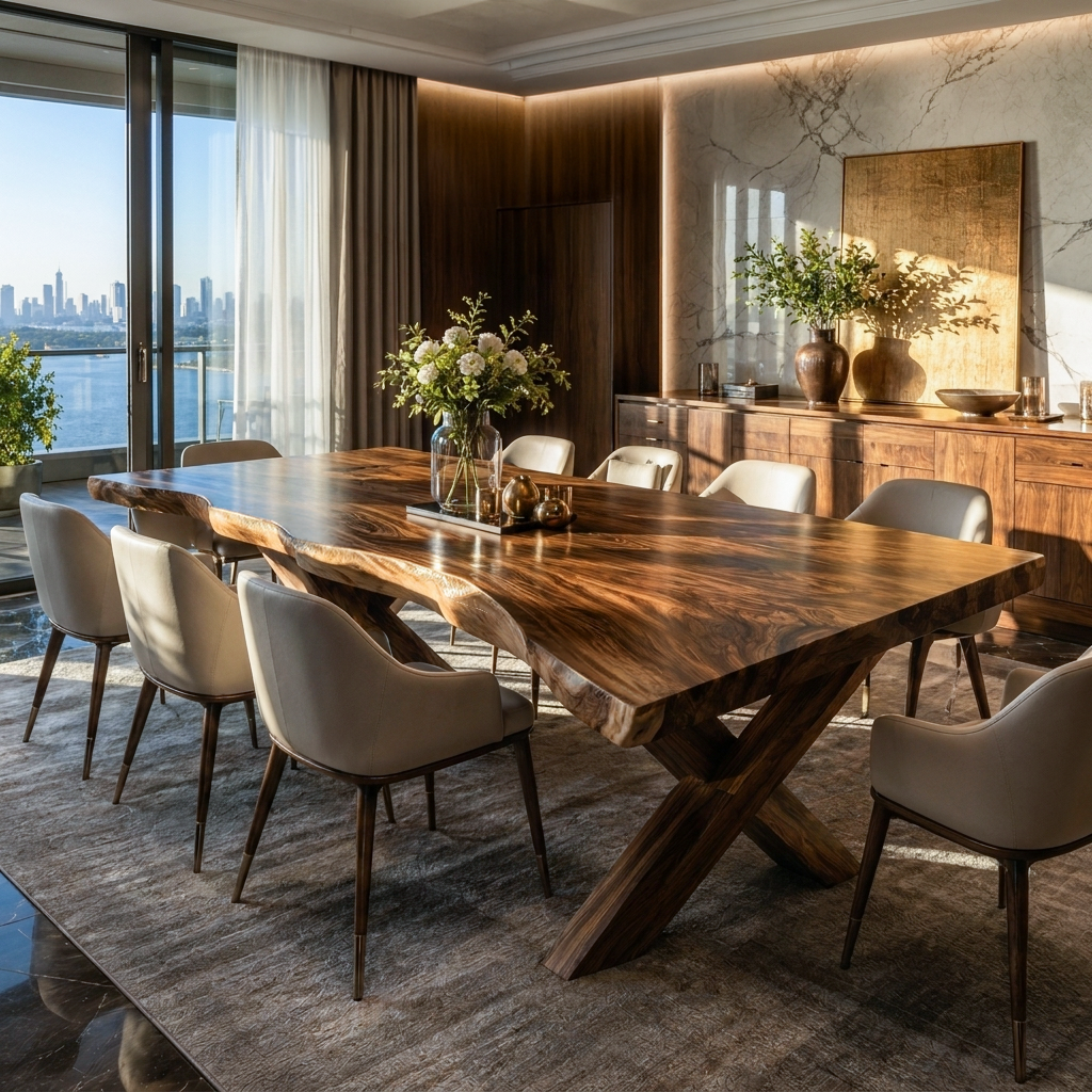 Luxury Live Edge Dining Table For Family Dining Space
