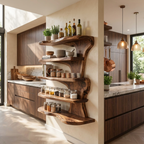 Rustic Live Edge Floating Shelf For Kitchen