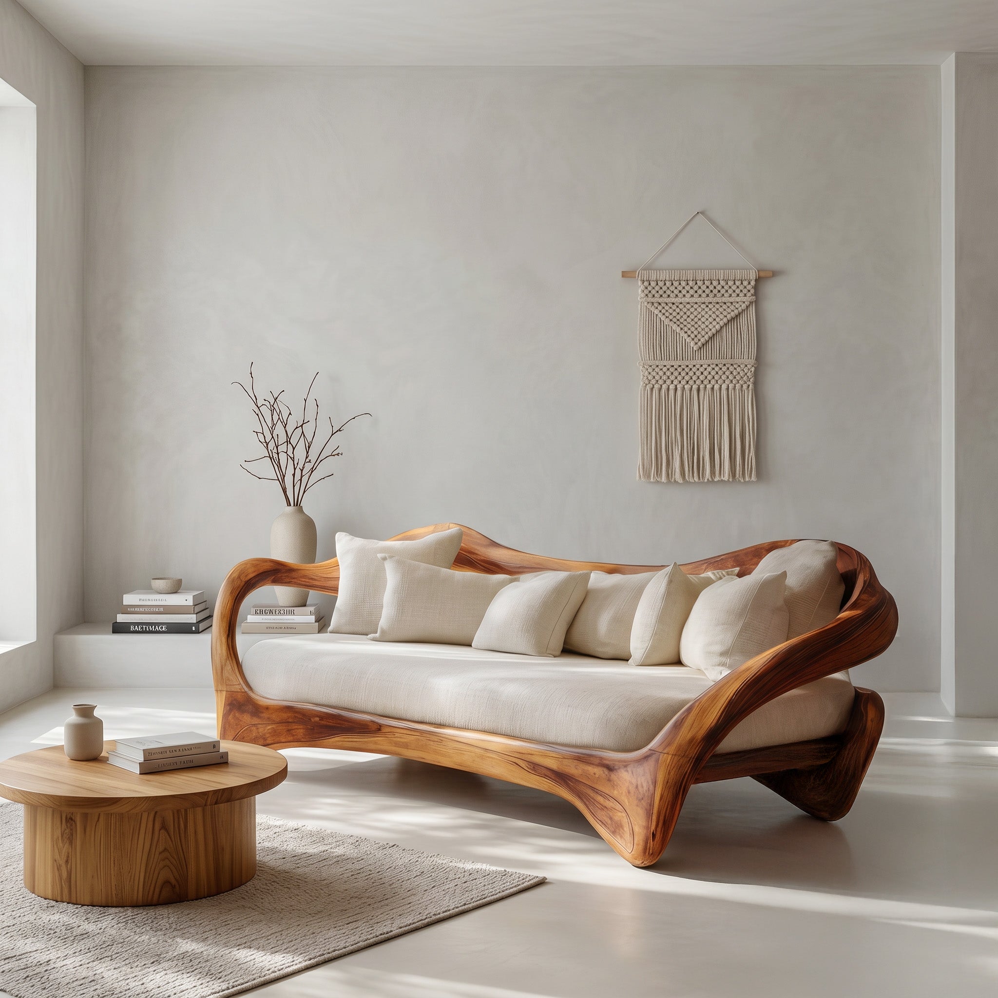 Organic Curved Sofa For Living Room Decor