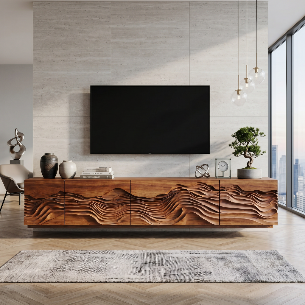 Mid Century TV Table For Living Room Design