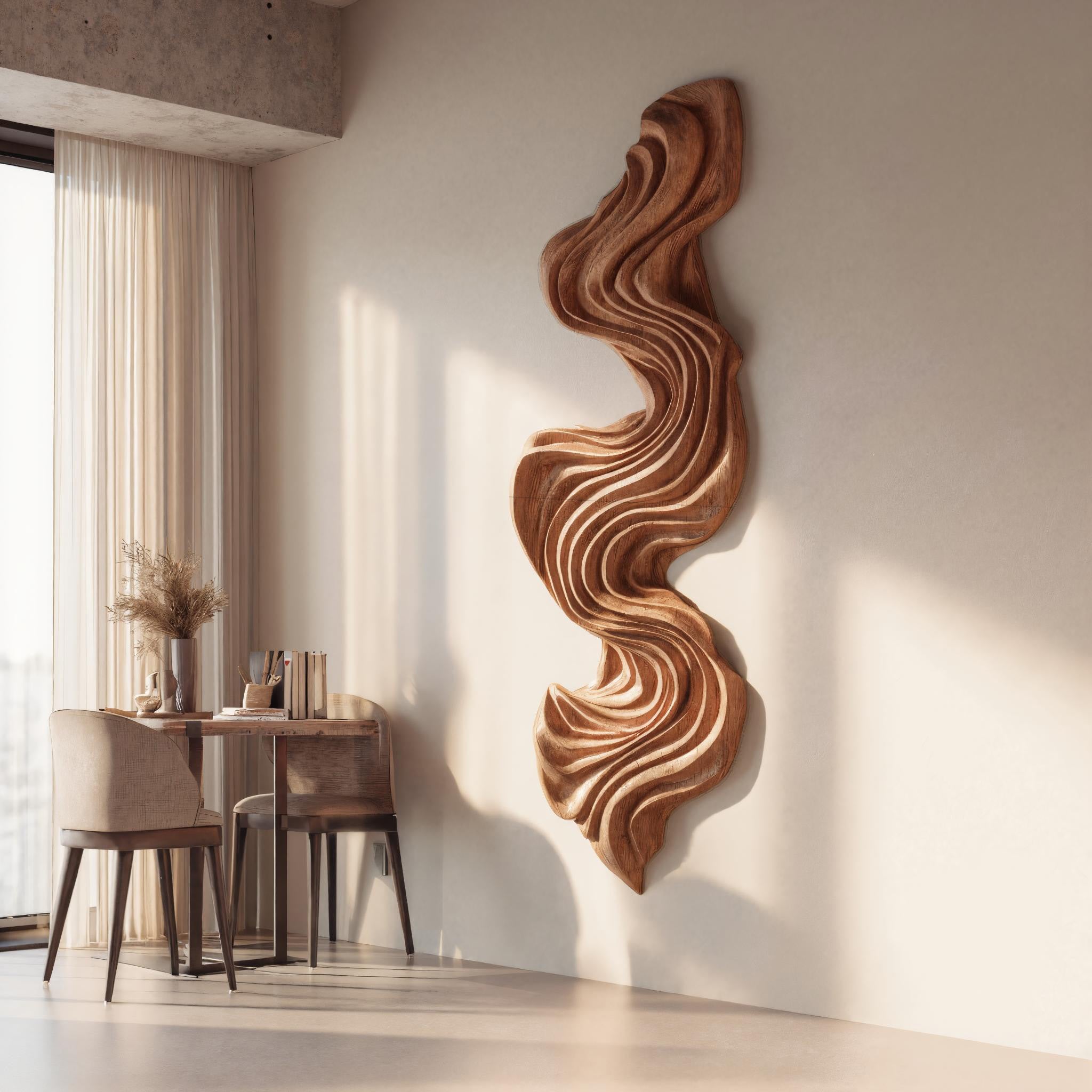 Artisan Vertical Wave Wall Sculpture For Home