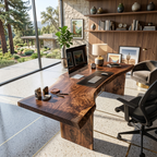 Modern Organic Curved Office Desk For Executive Or Creative Workspace