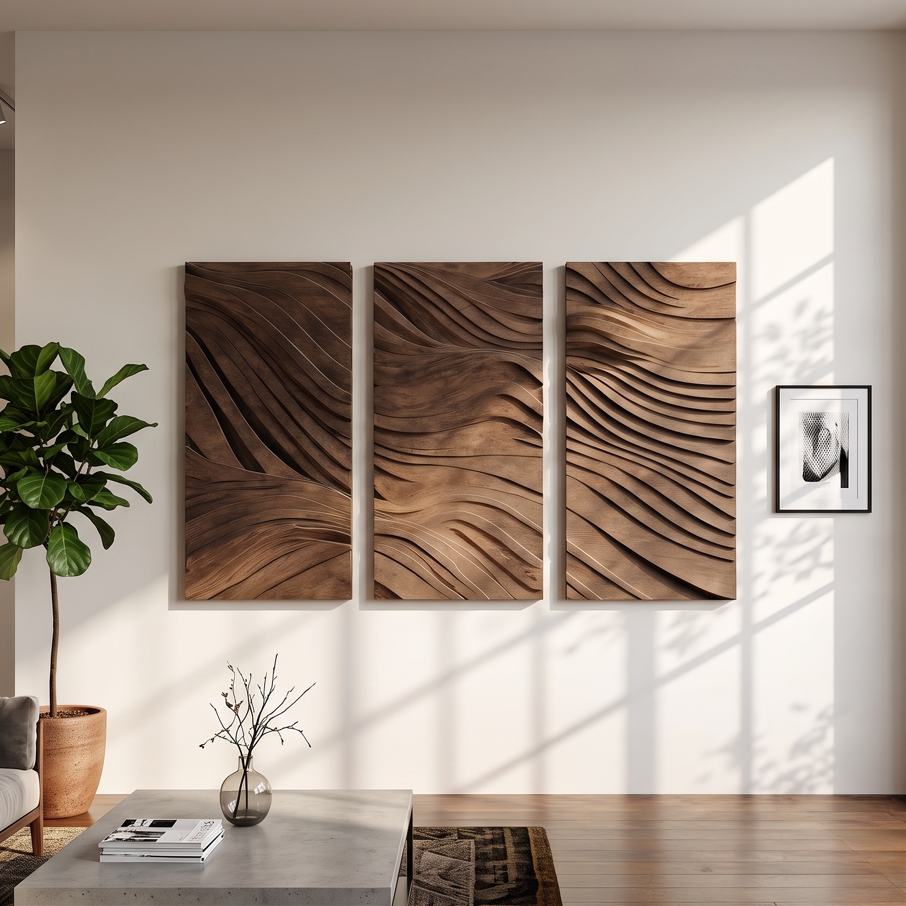 Modern Rectangle Solid Wood Wall Art For Bedroom