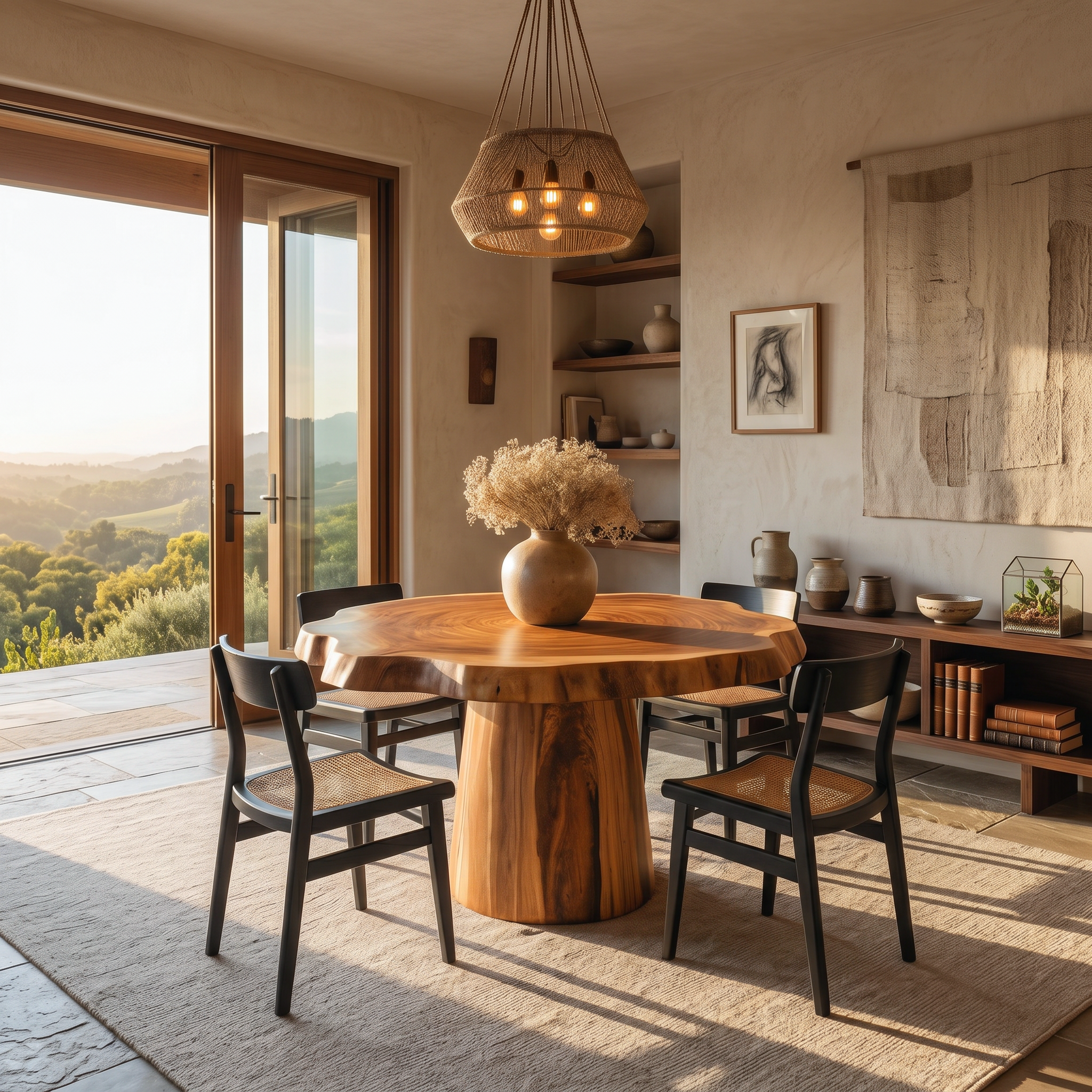 Round Pedestal Dining Table For Modern Kitchen Or Dining Room