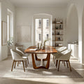 Organic Modern Dining Table With Curved Base For Dining Room