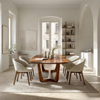 Organic Modern Dining Table With Curved Base For Dining Room