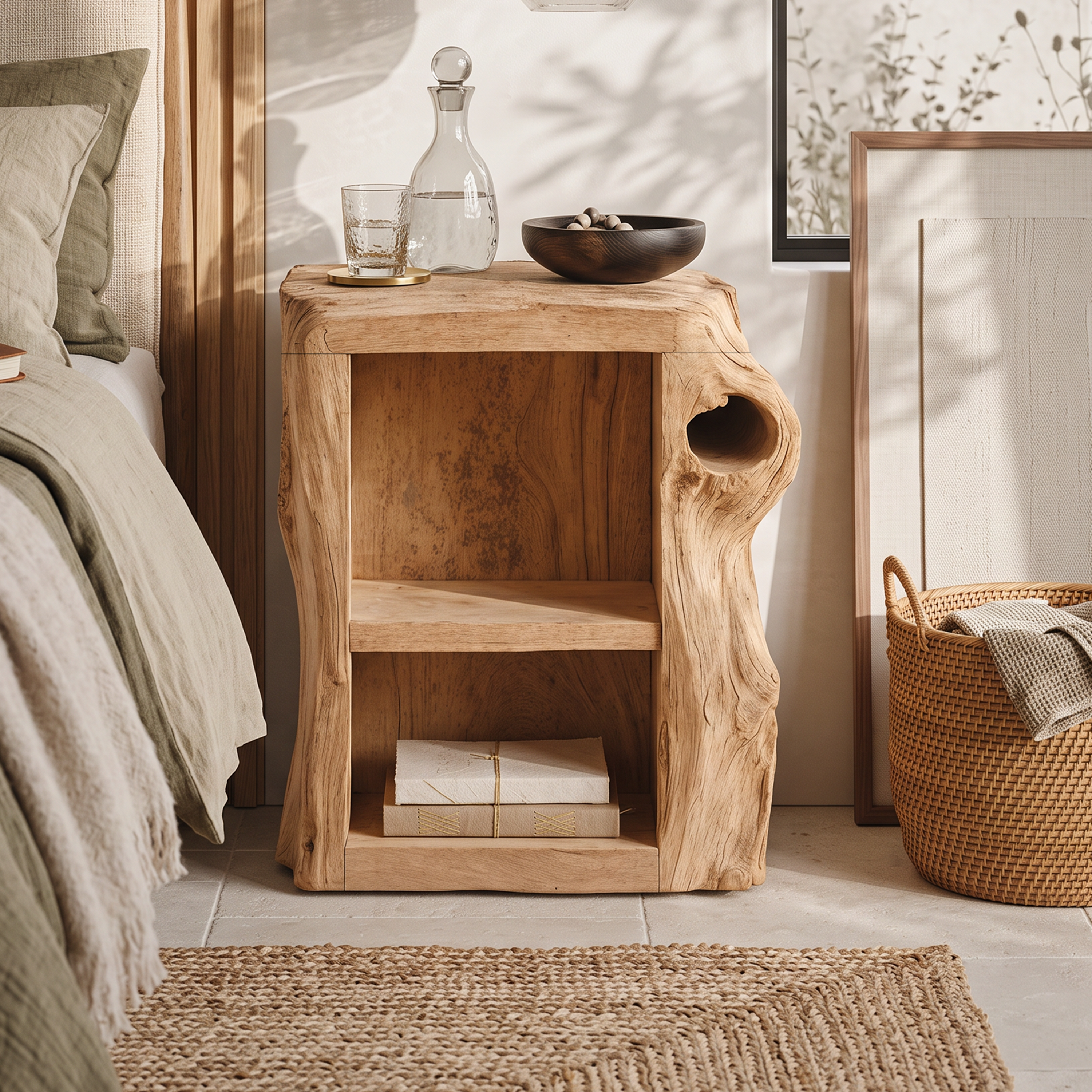 Handcrafted Live Edge Nightstand For Elegant Bedroom