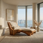 Modern Chaise Lounge With Curved Base For Living Room