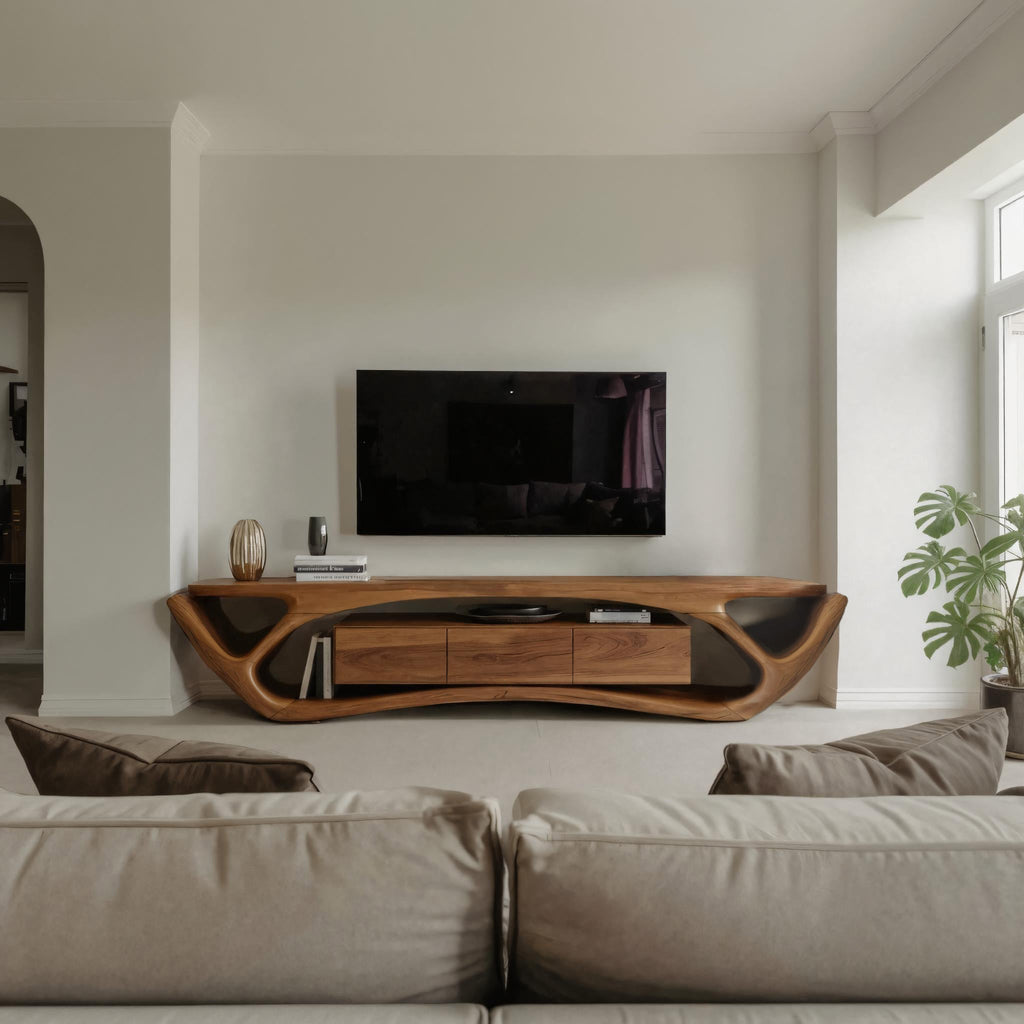 Quiet Luxury Modern Organic TV Console For Living Room