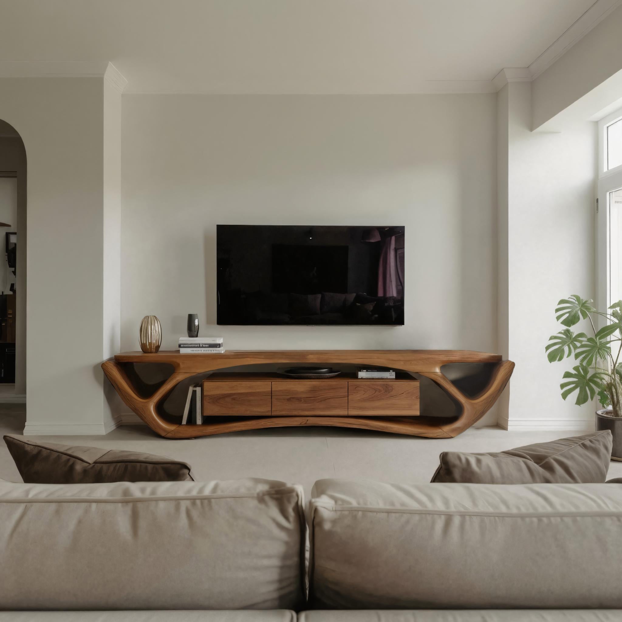 Quiet Luxury Modern Organic TV Console For Living Room