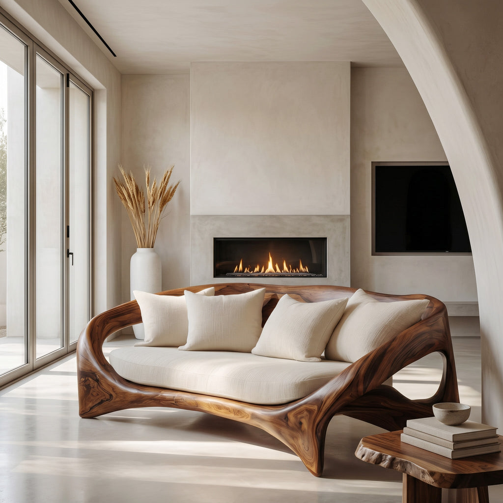 Organic Sculptural Sofa For Living Room Space