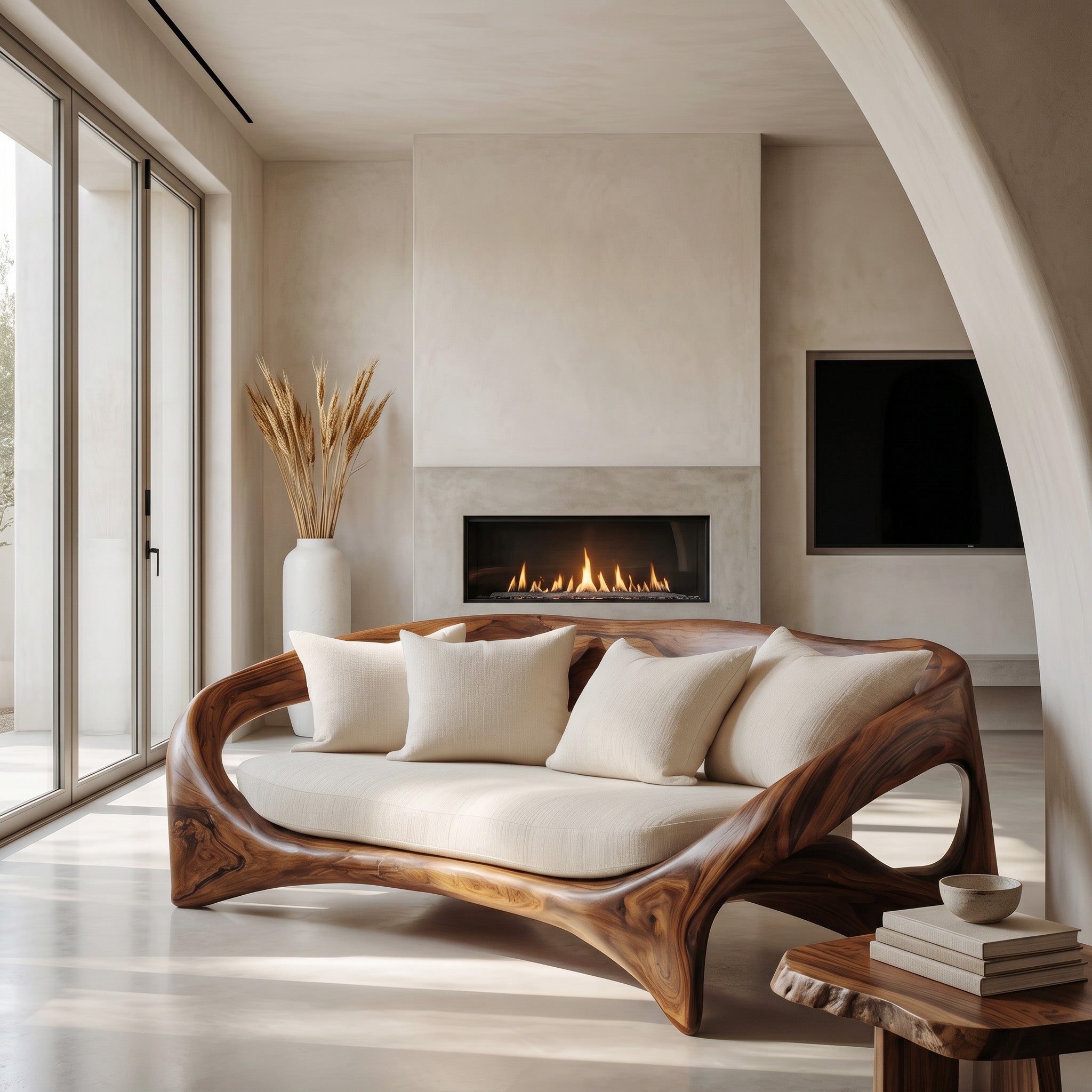 Organic Sculptural Sofa For Living Room Space