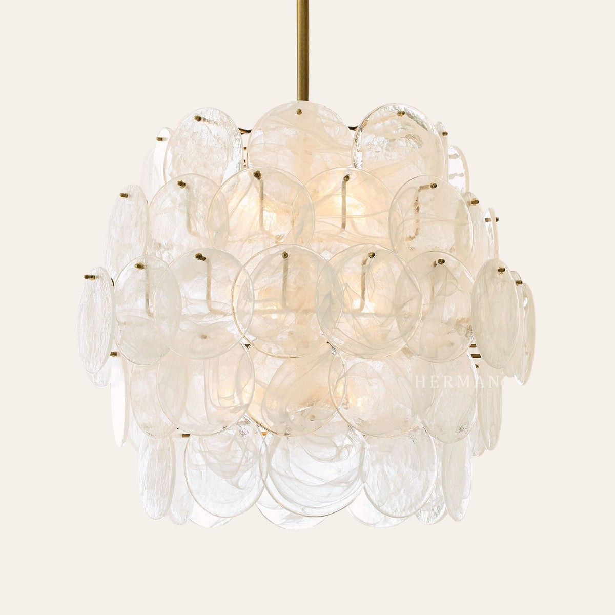 Riviera Glass Disc Chandelier 26"