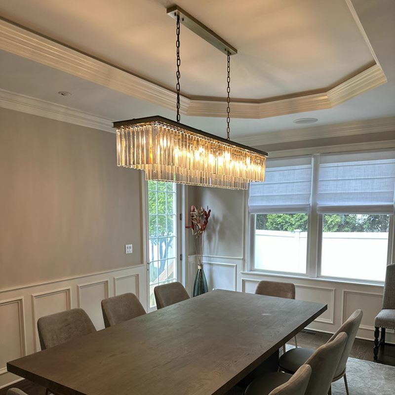 Odeon Deco Prism Rectangular Tiered Chandelier 49"