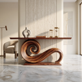 Modern Solid Wood Console Table Organic Live Edge For Entryway Design