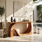 Modern Live Edge Console Table Artistic Solid Wood For Entryway Decor