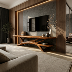Modern TV Stand Curved Design For Living Room