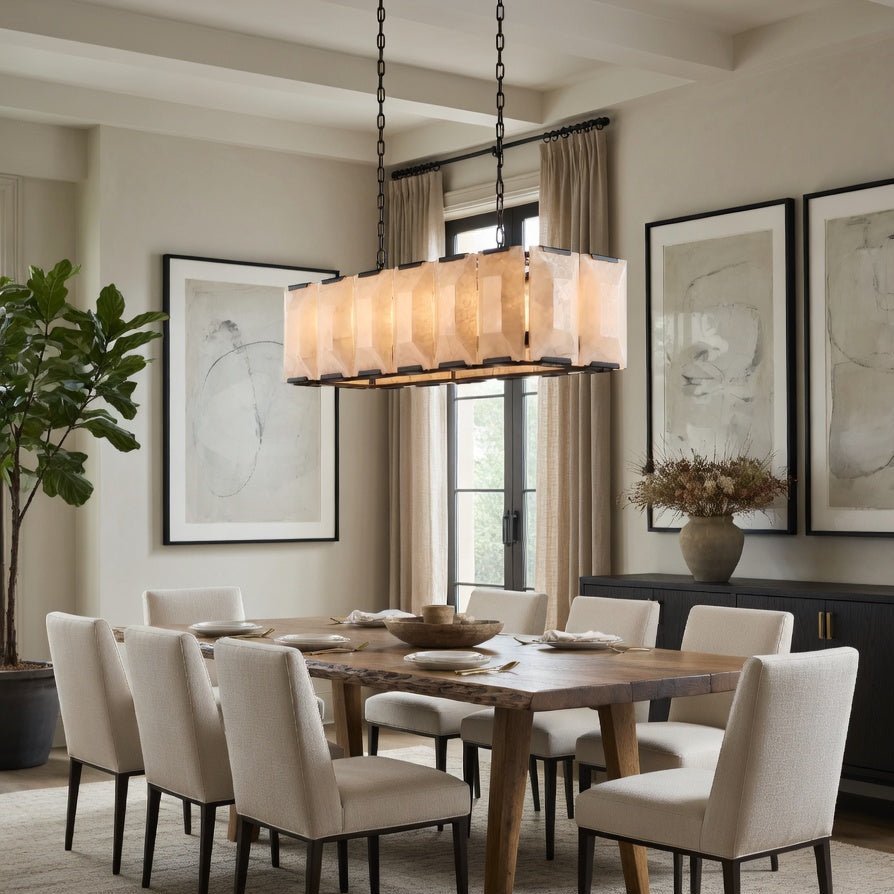 buyBrookhill 41" Calcite Linear Rectangular Chandelier - Morsale