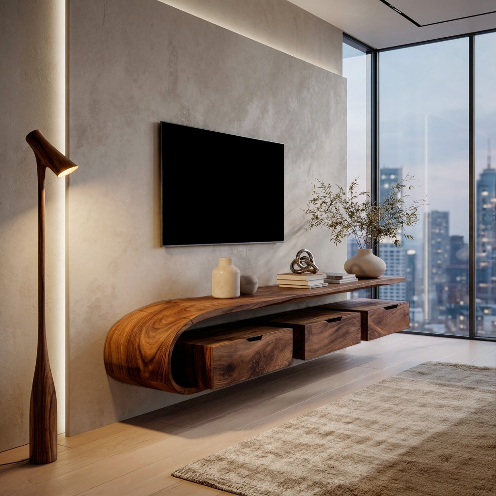 Modern TV Console Open Storage For Living Room